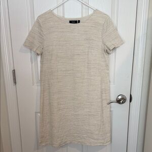 THEORY  linen shark crunch Short Sleeve Shift Dress size M